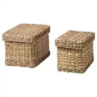 IKEA Lurpassa box with lid, set of 2, seagrass offer