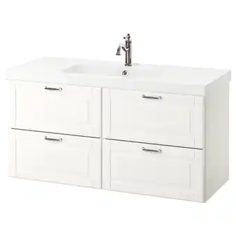 IKEA Godmorgon / odensvik wash-stand with 4 drawers, kasjön white/hamnskär tap, 123x49x64 cm offer