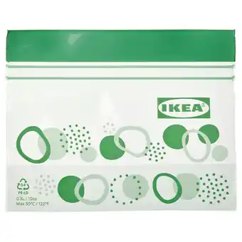 IKEA Istad resealable bag, patterned/bright green, 0.3 l offer