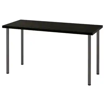 IKEA Lagkapten / adils desk, black-brown/dark grey, 140x60 cm offer