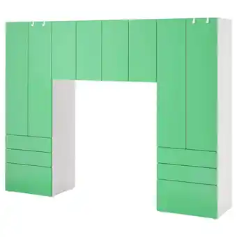IKEA Småstad / platsa storage combination, white/green, 240x42x181 cm offer