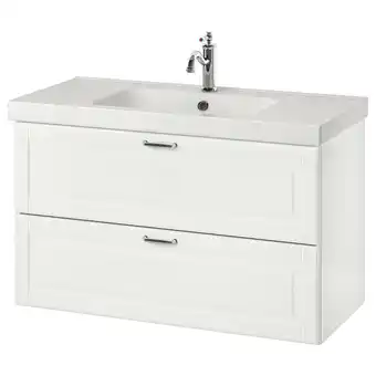 IKEA Godmorgon / odensvik wash-stand with 2 drawers, kasjön white/hamnskär tap, 103x49x64 cm offer