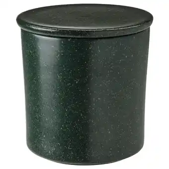 IKEA Avmåla scented candle in ceramic jar w lid, crisp mint/dark green, 60 hr offer