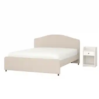 Hauga bedroom furniture, set of 2, lofallet beige/white, queen