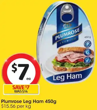 Coles Plumrose Leg Ham 450g offer