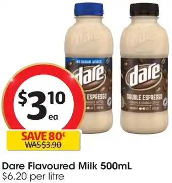 Coles Dare Flavoured Milk 500mL offer