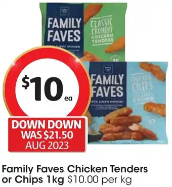 Coles Family Faves Chicken Tenders or Chips 1kg offer