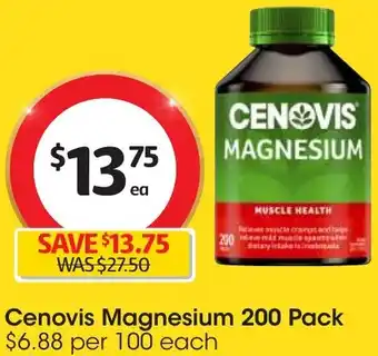 Coles Cenovis Magnesium 200 Pack offer