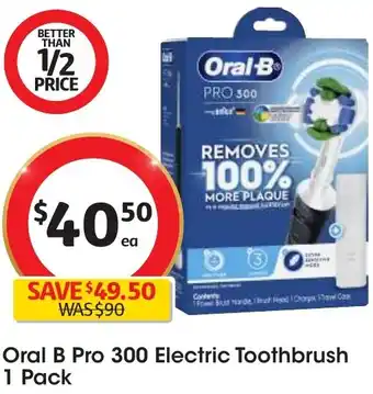 Coles Oral B Pro 300 Electric Toothbrush 1 Pack offer