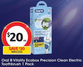 Coles Oral B Vitality Ecobox Precision Clean Electric Toothbrush 1 Pack offer