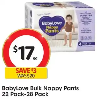 Coles BabyLove Bulk Nappy Pants 22 Pack-28 Pack offer
