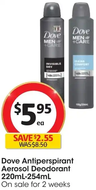 Coles Dove Antiperspirant Aerosol Deodorant 220mL-254mL offer