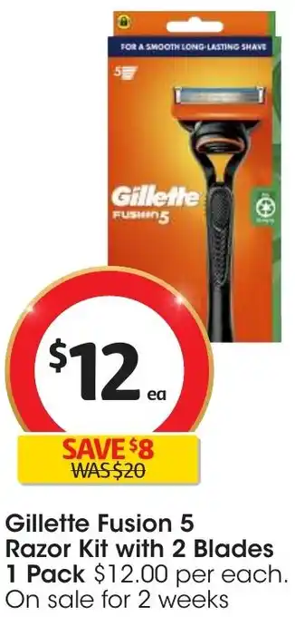 Coles Gillette Fusion 5 Razor Kit with 2 Blades 1 Pack offer