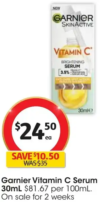 Coles Garnier Vitamin C Serum 30mL offer