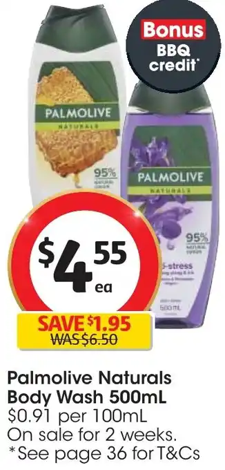 Coles Palmolive Naturals Body Wash 500mL offer
