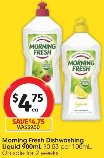 Coles Morning Fresh Dishwashing Liquid 900mL offer