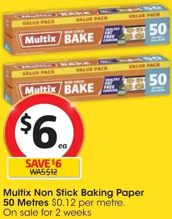 Coles Multix Non Stick Baking Paper 50 Metres offer