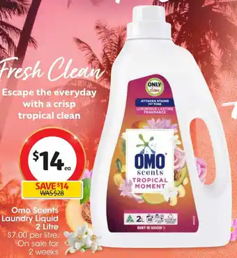Coles Omo Scents Laundry Liquid 2 Litre offer