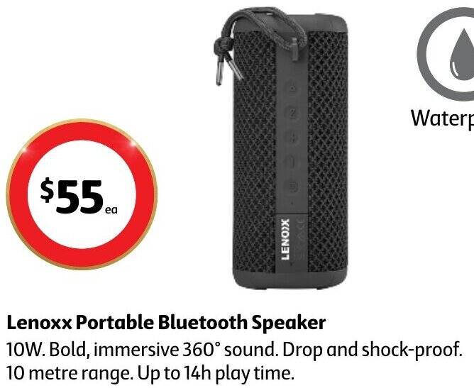Lenoxx Portable Bluetooth Speaker offer at Coles