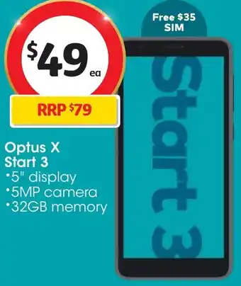 Coles Optus X Start 3 offer