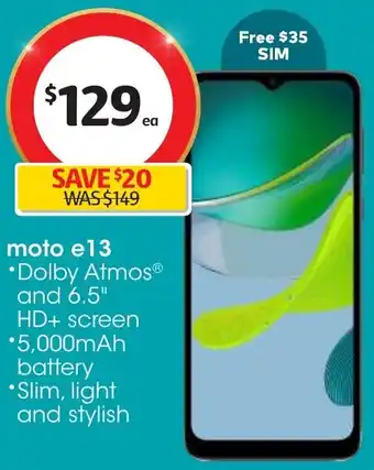 Coles moto e13 offer