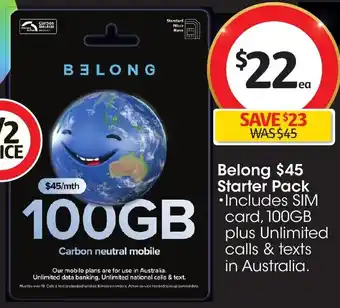 Coles Belong $45 Starter Pack offer