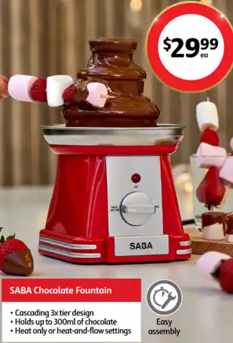 Coles SABA Chocolate Fountain offer