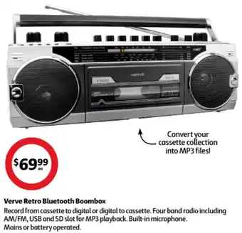 Coles Verve Retro Bluetooth Boombox offer