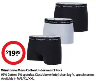 Coles Winstonne Mens Cotton Underwear 3 Pack offer