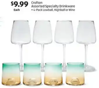 ALDI Crofton Assorted Specialty Drinkware offer