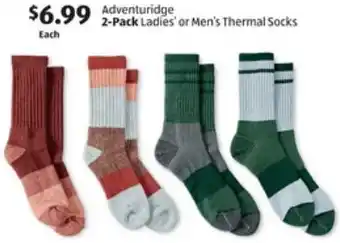 Adventuridge 2-Pack Ladies' or Men's Thermal Socks