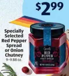 ALDI Specially Selected Red Pepper Spread or Onion Chutney offer