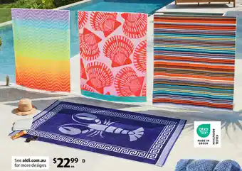 ALDI Velour Jacquard Beach Towel offer