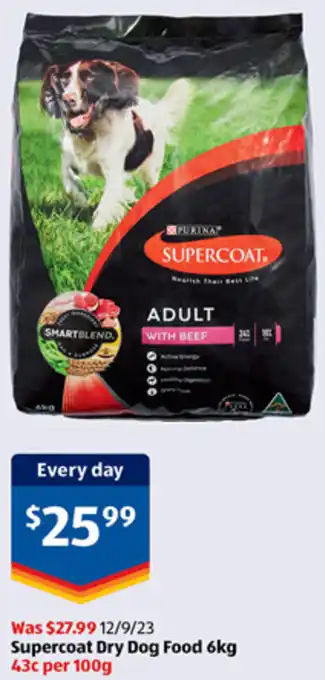 ALDI Supercoat Dry Dog Food 6kg offer