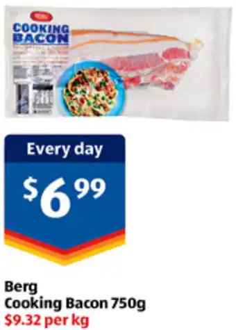 ALDI Berg Cooking Bacon 750g offer