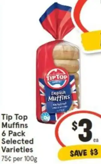 IGA Tip Top Muffins 6 Pack offer