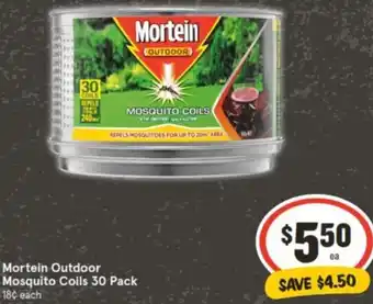 IGA Mortein Outdoor Mosquito Coils 30 Pack offer