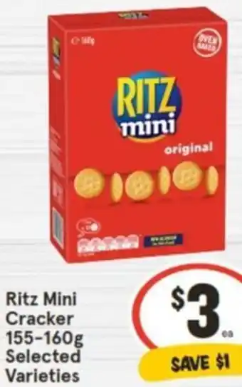 IGA Ritz Mini Cracker 155-160g offer
