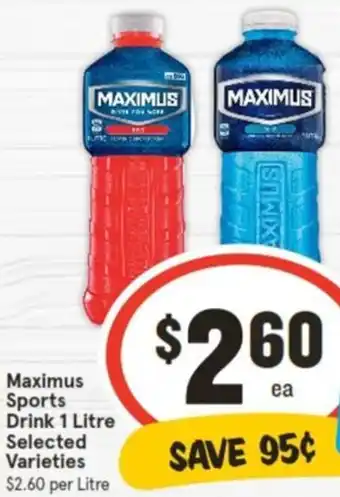 IGA Maximus Sports Drink 1 Litre offer