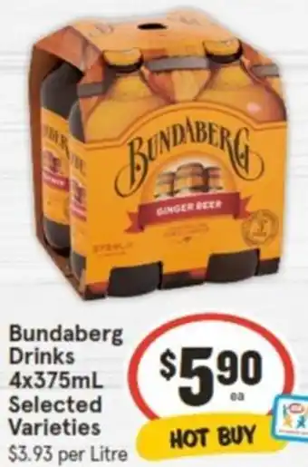 IGA Bundaberg Drinks 4x375mL offer