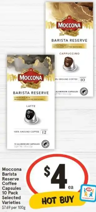IGA Moccona Barista Reserve Coffee Capsules 10 Pack offer