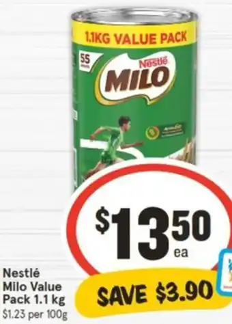 IGA Nestlé Milo Value Pack 1.1 kg offer