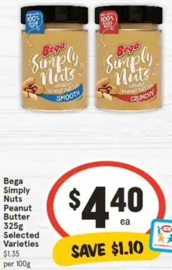 Bega Simply Nuts Peanut Butter 325g