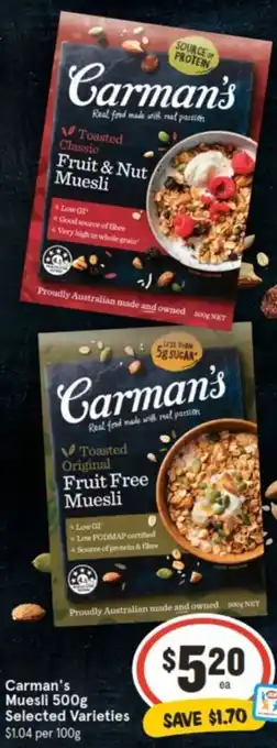 Carman's Muesli 500g