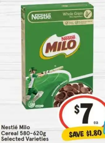 IGA Nestlé Milo Cereal 580-620g offer