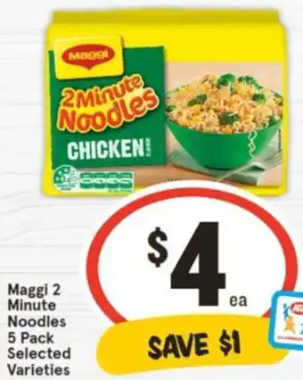 IGA Maggi 2 Minute Noodles 5 Pack offer