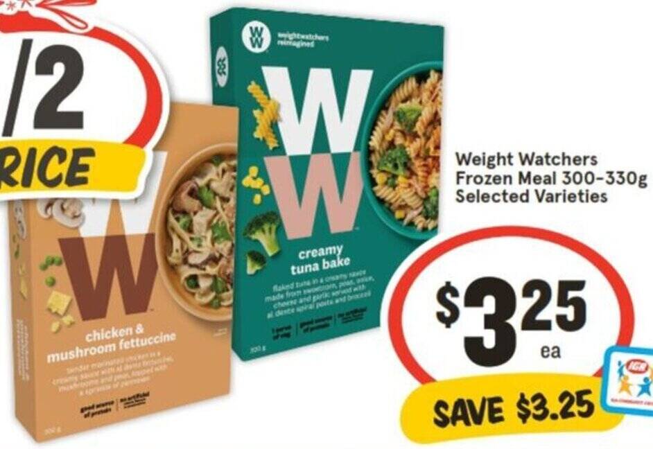 Weight Watchers Frozen Meal 300330g offer at IGA