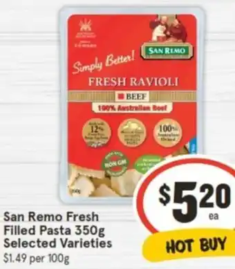 IGA San Remo Fresh Filled Pasta 350g offer