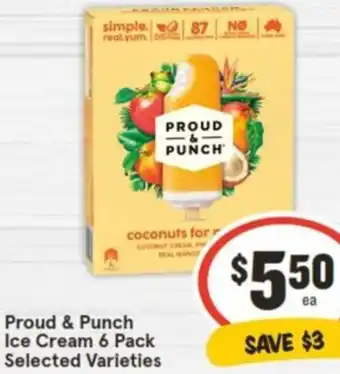 IGA Proud & Punch Ice Cream 6 Pack offer