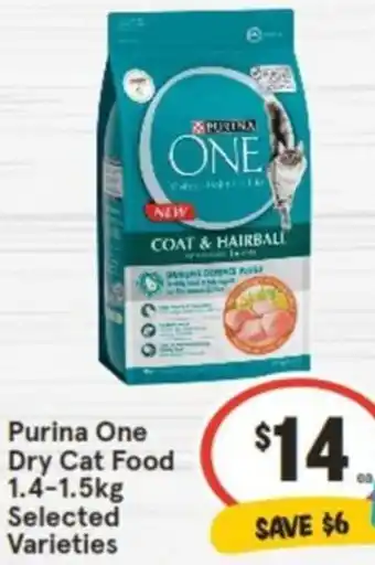 IGA Purina One Dry Cat Food 1.4-1.5kg offer